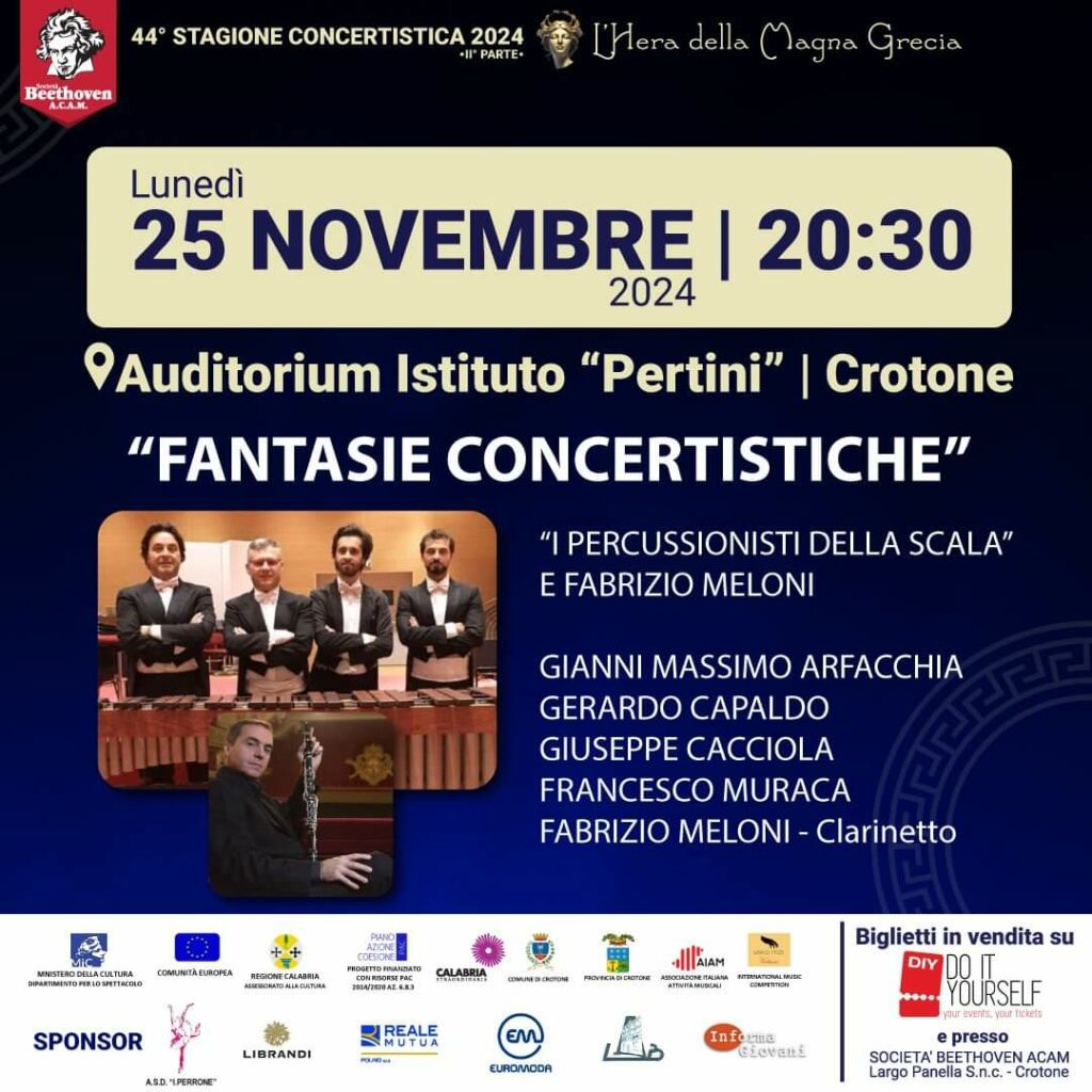 Locandina-25-novembre-1024x1024 Prima volta in Calabria per la violinista giapponese Wakana Kimura: suonerà a Crotone domenica 24 novembre insieme all’Orchestra “O. Stillo”